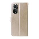 For Honor 50 5G / Huawei nova 9 Embossed Butterfly Flowers Leather Phone Case(Gold) - 3