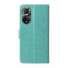 For Honor 50 5G / Huawei nova 9 Embossed Butterfly Flowers Leather Phone Case(Green) - 3