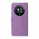 For Honor Magic4 Embossed Butterfly Flowers Leather Phone Case(Purple) - 3