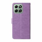 For Honor X6b 4G / X6a  Embossed Butterfly Flowers Leather Phone Case(Purple) - 3