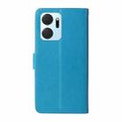 For Honor X7a 4G / Play 7T Embossed Butterfly Flowers Leather Phone Case(Blue) - 3