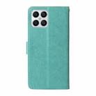 For Honor X8 4G / X30i / Play 6T Pro Embossed Butterfly Flowers Leather Phone Case(Green) - 3