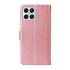 For Honor X8 4G / X30i / Play 6T Pro Embossed Butterfly Flowers Leather Phone Case(Rose Gold) - 3