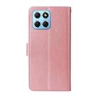 For Honor X8 5G / X6 4G / X8a 5G Embossed Butterfly Flowers Leather Phone Case(Rose Gold) - 3