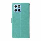 For Honor Play 6C / X6s / 70 Lite Embossed Butterfly Flowers Leather Phone Case(Green) - 3