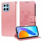 For Honor Play 6C / X6s / 70 Lite Embossed Butterfly Flowers Leather Phone Case(Rose Gold) - 1