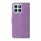For Honor X8b Embossed Butterfly Flowers Leather Phone Case(Purple) - 3