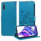 For Honor X9 5G / 4G / X30 Embossed Butterfly Flowers Leather Phone Case(Blue) - 1