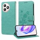 For Honor X50i+ Embossed Butterfly Flowers Leather Phone Case(Green) - 1