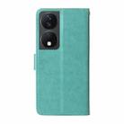 For Honor Play 50 Plus / Play 8T Embossed Butterfly Flowers Leather Phone Case(Green) - 3