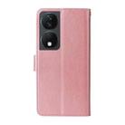 For Honor Play 50 Plus / Play 8T Embossed Butterfly Flowers Leather Phone Case(Rose Gold) - 3
