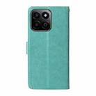 For Honor Play 60 Plus Embossed Butterfly Flowers Leather Phone Case(Green) - 3