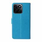 For Honor Play 60 Plus Embossed Butterfly Flowers Leather Phone Case(Blue) - 3