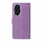 For Honor 200 Embossed Butterfly Flowers Leather Phone Case(Purple) - 3