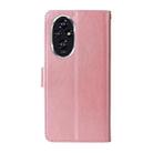 For Honor 200 Embossed Butterfly Flowers Leather Phone Case(Rose Gold) - 3