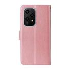 For Honor 200 Lite Global Embossed Butterfly Flowers Leather Phone Case(Rose Gold) - 3