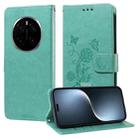 For Honor Magic7 Pro Embossed Butterfly Flowers Leather Phone Case(Green) - 1