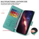 For Honor X8c 4G Embossed Butterfly Flowers Leather Phone Case(Green) - 3