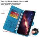 For Honor 400 Embossed Butterfly Flowers Leather Phone Case(Blue) - 3