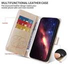 For Honor 400 Lite Embossed Butterfly Flowers Leather Phone Case(Gold) - 3