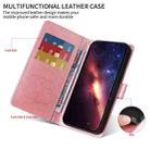 For Honor 400 Lite Embossed Butterfly Flowers Leather Phone Case(Rose Gold) - 3