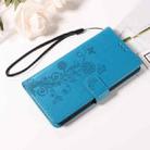 For Honor Play 60 Embossed Butterfly Flowers Leather Phone Case(Blue) - 2
