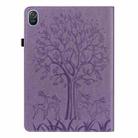 For Honor Pad 8 Tree & Deer Embossed Leather Tablet Case(Purple) - 3