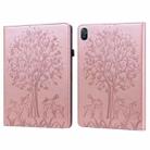 For Honor Pad 8 Tree & Deer Embossed Leather Tablet Case(Pink) - 1