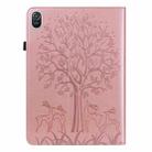 For Honor Pad 8 Tree & Deer Embossed Leather Tablet Case(Pink) - 3