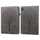 For Honor Pad 8 Tree & Deer Embossed Leather Tablet Case(Grey) - 1