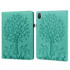 For Honor Pad 8 Tree & Deer Embossed Leather Tablet Case(Green) - 1