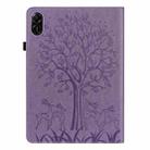 For Honor Pad X9 Tree & Deer Embossed Leather Tablet Case(Purple) - 3