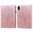 For Honor Pad X9 Tree & Deer Embossed Leather Tablet Case(Pink) - 1