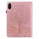 For Honor Pad X9 Tree & Deer Embossed Leather Tablet Case(Pink) - 3