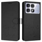 For Redmi K70 Ultra 5G Global Smile Embossing RFID Leather Phone Case(Black) - 3