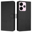 For Redmi 13 4G / Note 13R Smile Embossing RFID Leather Phone Case(Black) - 3