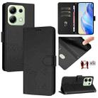 For Redmi Note 13 4G Global Smile Embossing RFID Leather Phone Case(Black) - 1