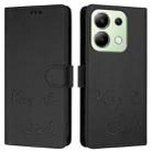 For Redmi Note 13 4G Global Smile Embossing RFID Leather Phone Case(Black) - 3