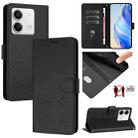 For Redmi Note 13 5G Global Smile Embossing RFID Leather Phone Case(Black) - 1