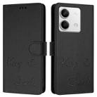 For Redmi Note 13 5G Global Smile Embossing RFID Leather Phone Case(Black) - 3