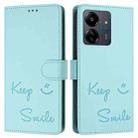 For Redmi 13C 4G Smile Embossing RFID Leather Phone Case(Mint Green) - 3