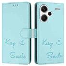 For Redmi Note 13 Pro+ Global Smile Embossing RFID Leather Phone Case(Mint Green) - 3