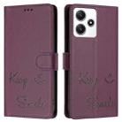 For Redmi Note 12R Smile Embossing RFID Leather Phone Case(Violet) - 3