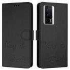 For Redmi K60 / K60 Pro Smile Embossing RFID Leather Phone Case(Black) - 3