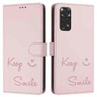 For Redmi Note 12S 4G Smile Embossing RFID Leather Phone Case(Pink) - 3