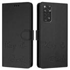 For Redmi Note 12S 4G Smile Embossing RFID Leather Phone Case(Black) - 3