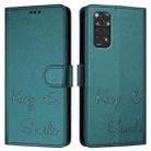 For Redmi Note 12S 4G Smile Embossing RFID Leather Phone Case(Peacock Green) - 3