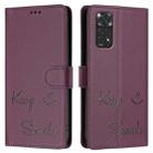 For Redmi Note 12S 4G Smile Embossing RFID Leather Phone Case(Violet) - 3