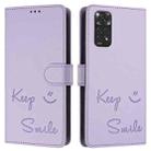 For Redmi Note 11S / Note 11 Global Smile Embossing RFID Leather Phone Case(Light Purple) - 3