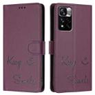 For Redmi Note 11 Pro 5G / 4G Global Smile Embossing RFID Leather Phone Case(Violet) - 3